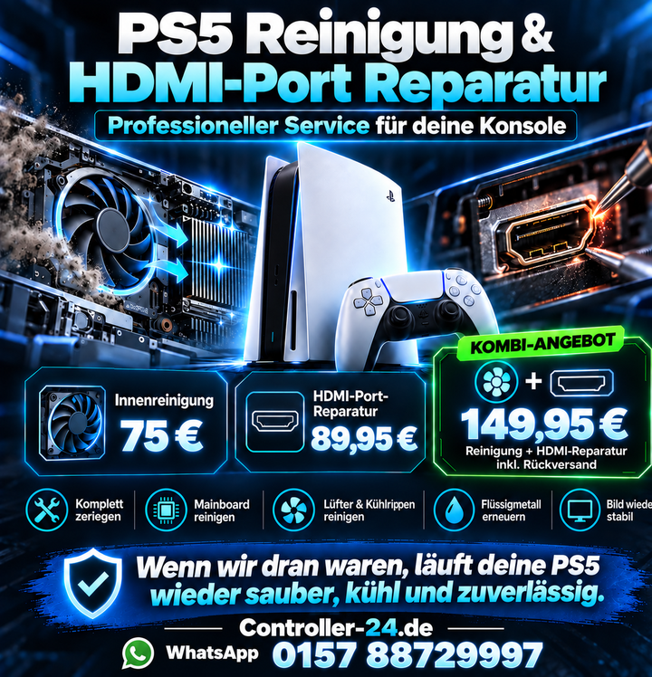 PS5 HDMI Reparatur &amp; Reinigung | Controller-24