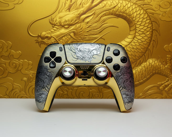 PS5 Controller im Golden Dragon Black Design / FPS