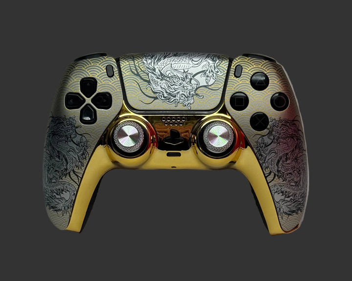 PS5 Controller im Golden Dragon Black Design / FPS