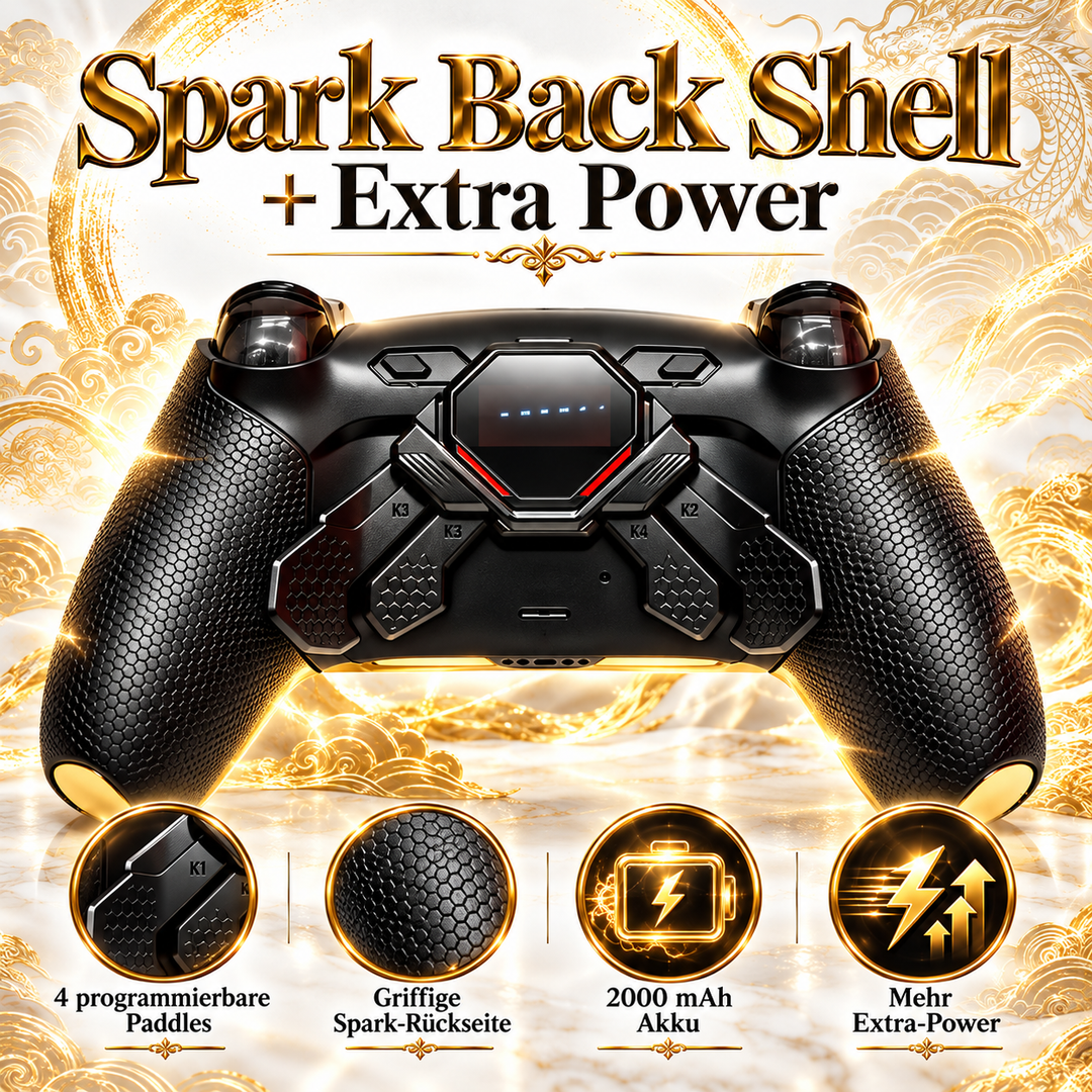 Golden Dragon Ultra Edition – Premium Custom Controller | TMR-Sticks | 4 Paddles | Smart Trigger | 2000 mAh
