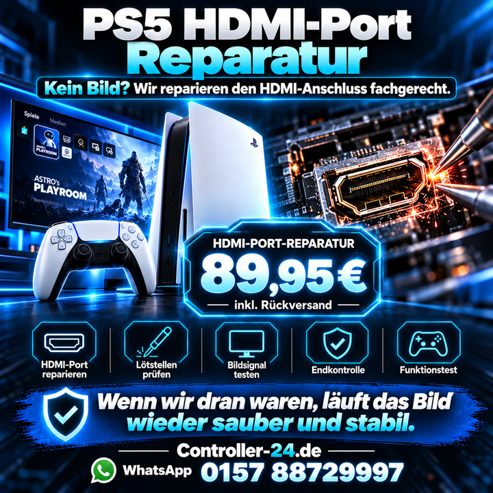 PS5 HDMI Reparatur &amp; Reinigung | Controller-24