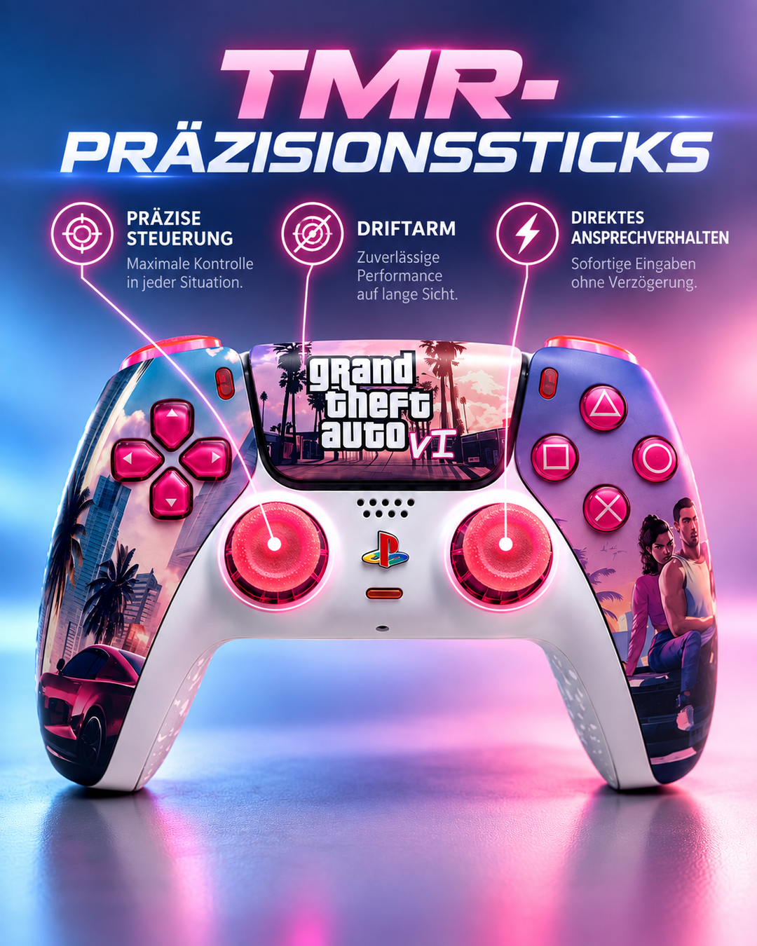 Neon Coast V6 – Custom Performance Controller mit TMR Sticks &amp; Smart Triggern