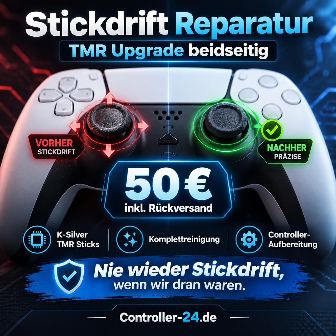 PS5 DualSense Stickdrift Reparatur – TMR Upgrade beidseitig
