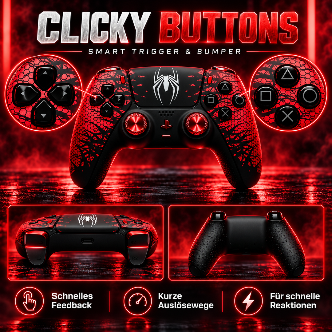 Crimson Web – Custom Controller mit TMR Sticks, Clicky Buttons &amp; Smart Trigger