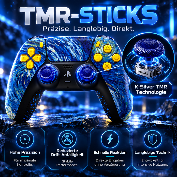 Azure Vortex Custom Controller | TMR Sticks | Smart Trigger | Face Clicky