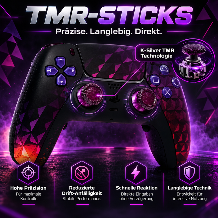Neon Prism Custom Controller | TMR Sticks | Smart Trigger | Face Clicky