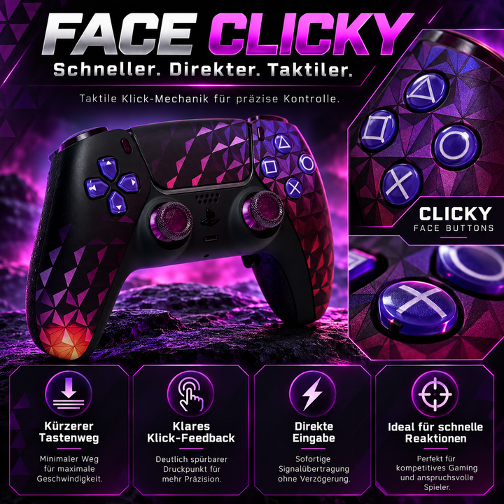 Neon Prism Custom Controller | TMR Sticks | Smart Trigger | Face Clicky