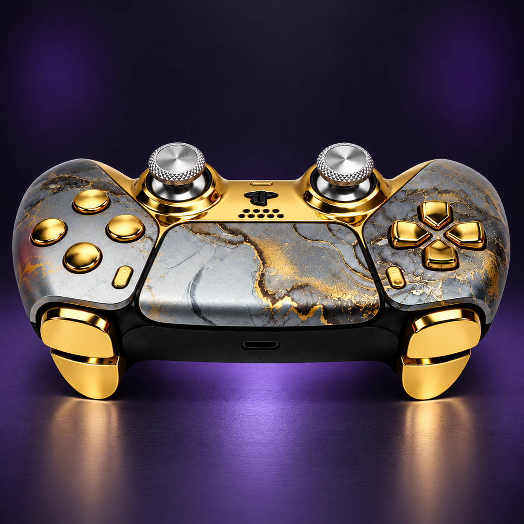 Imperial Marble – Custom Controller mit K-Silver TMR Sticks, Metall-Thumbsticks &amp; Clicky Buttons