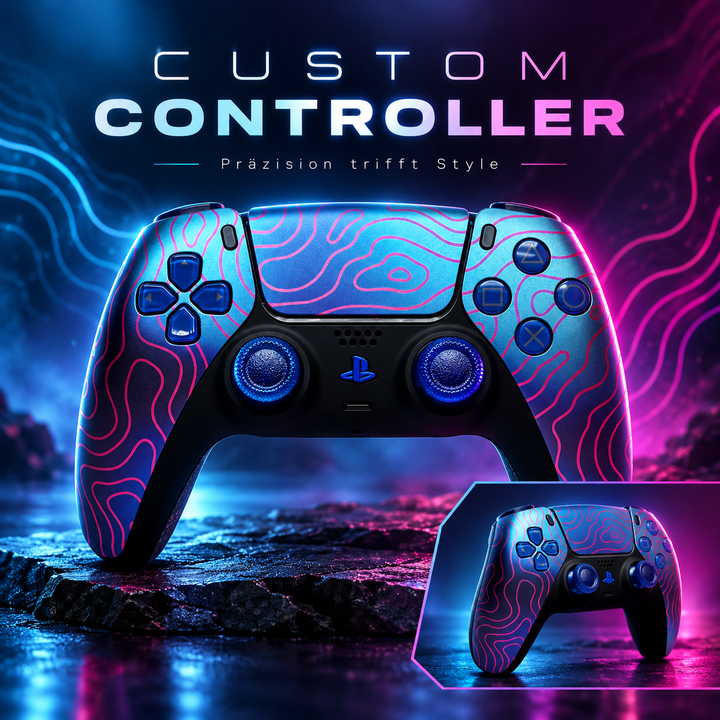 Neon Terrain – Custom Controller mit TMR Sticks, Clicky Buttons &amp; Smart Trigger