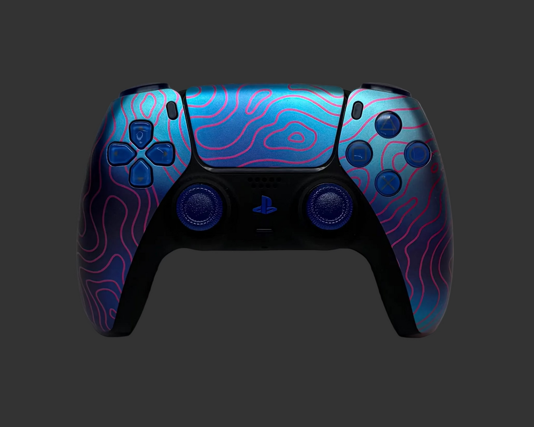 PS5 Controller im Damascus Blue Design / FPS