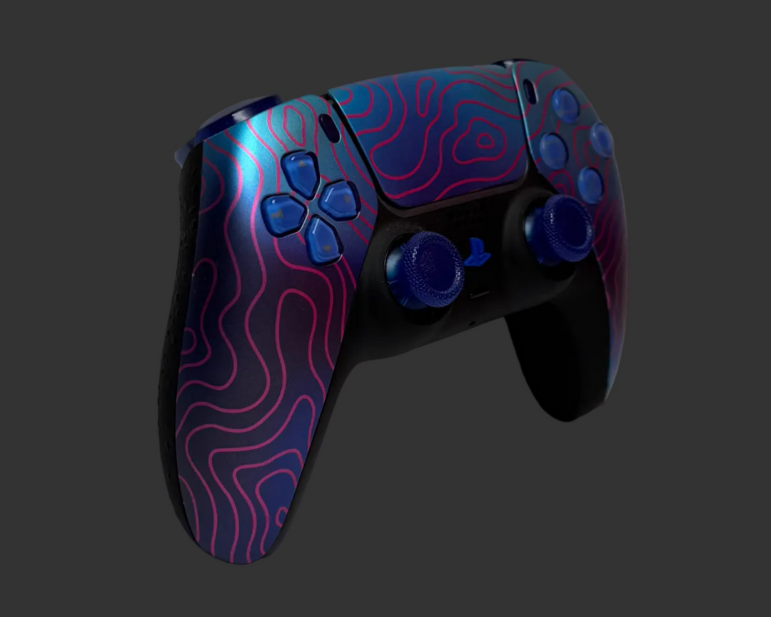 PS5 Controller im Damascus Blue Design / FPS
