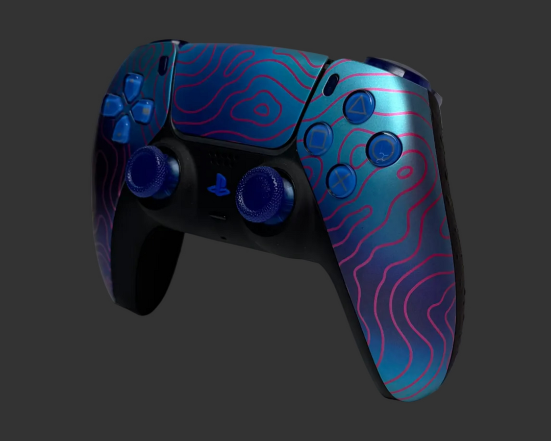 PS5 Controller im Damascus Blue Design / FPS