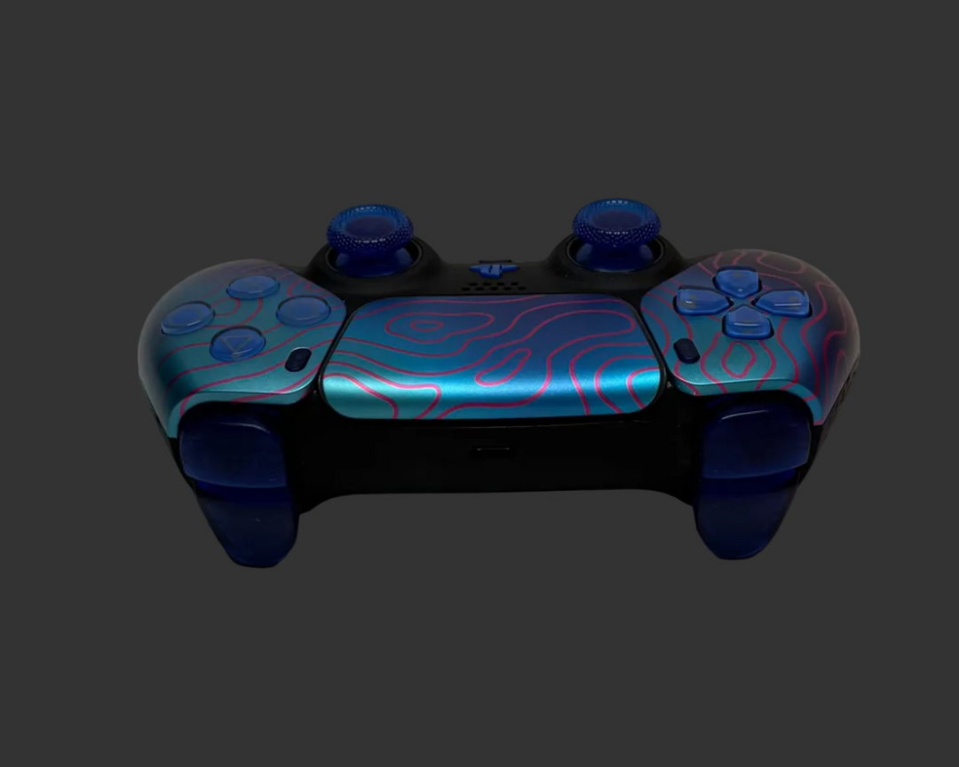 PS5 Controller im Damascus Blue Design / FPS