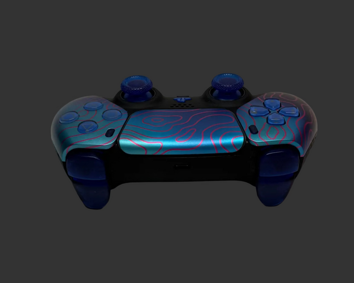 PS5 Controller im Damascus Blue Design / FPS