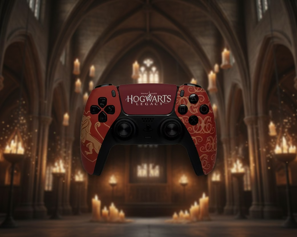 PS5 Controller im Hogwarts Orange Design / FPS