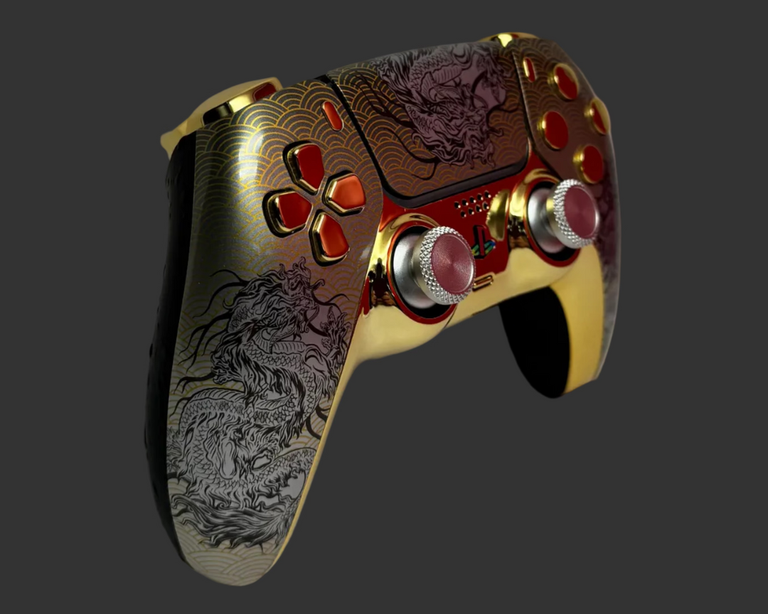 PS5 Controller im Golden Dragon Design / FPS