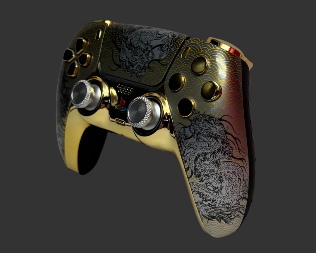 PS5 Controller im Golden Dragon Design / FPS