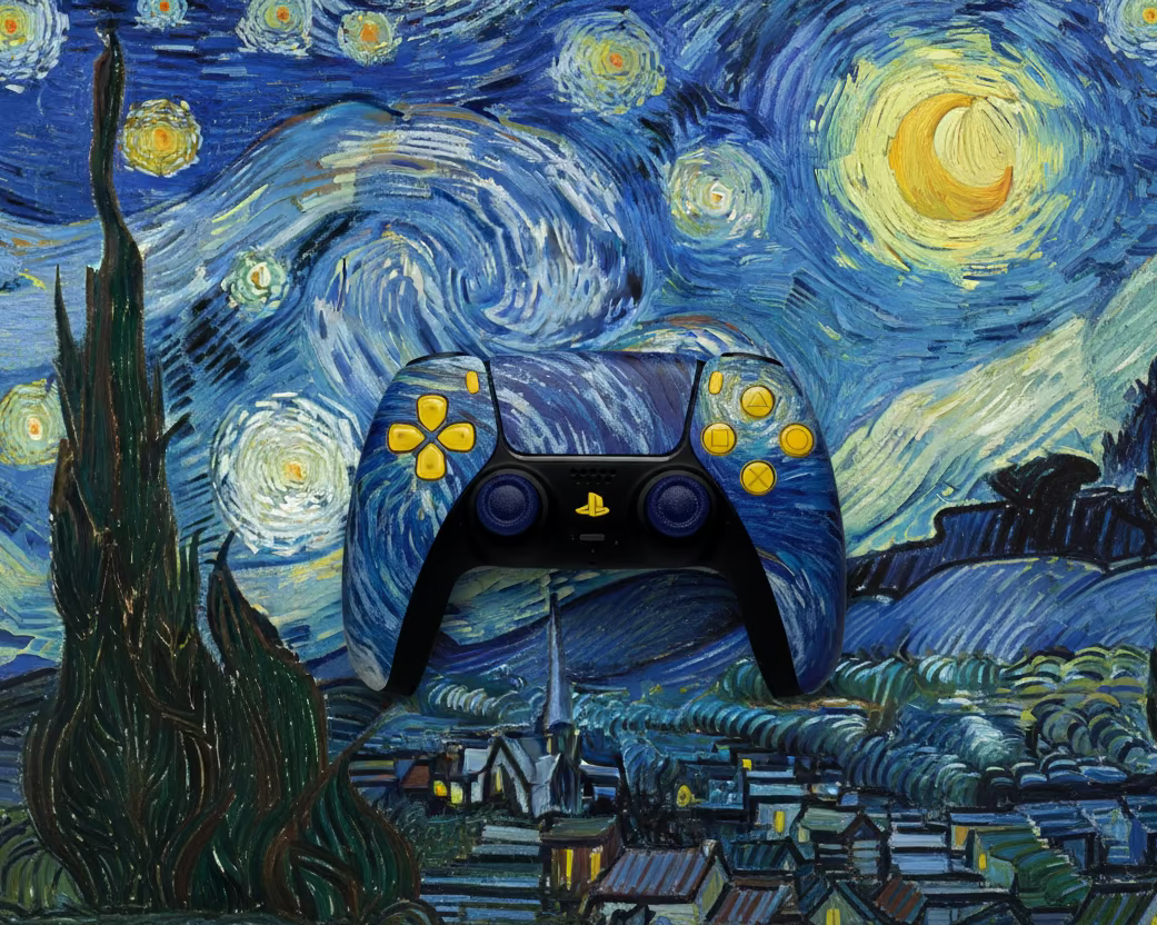PS5 Controller im Golden Van Goch Design / FPS