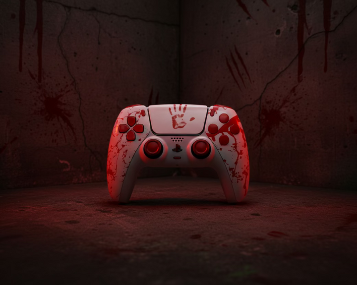 PS5 Controller im White Splatter Design / FPS